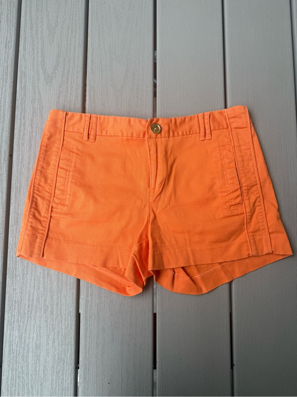 Banana Republic Martin Fit Orange Sateen Chino Shorts Size 6 Stretch